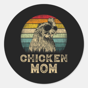 Vintage Chicken Mum Chicken Lovers Mummy Mother's Classic Round Sticker
