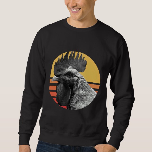 Vintage Chicken Phone Retro Sunset   Sweatshirt (Front)