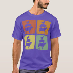 Vintage Chicken Pig And Cow & Retro Farming Animal T-Shirt