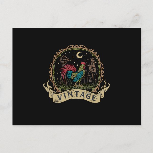 Vintage Chicken Postcard (Front)