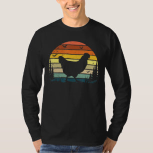 Vintage Chicken Retro Sunset Farmer Hen Tee