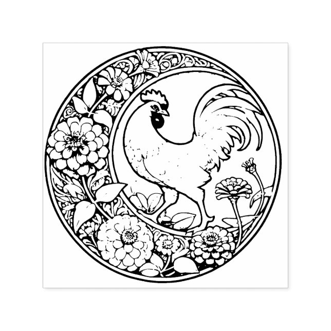 Vintage Chicken                                    Self-inking Stamp (Design)