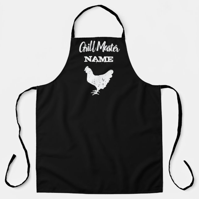 Vintage chicken silhouette grill master BBQ apron (Front)