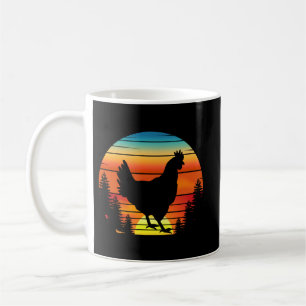 Vintage chicken silhouette hen coffee mug