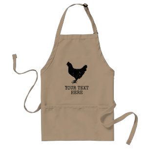 Vintage chicken silhouette logo custom poultry BBQ Standard Apron