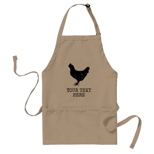 Vintage chicken silhouette logo custom poultry BBQ Standard Apron (Front)