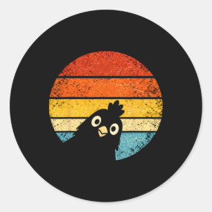 Vintage Chicken Silhouette Retro Sunset Farm Poult Classic Round Sticker