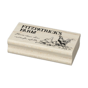 Vintage Chicken Sketch Egg Farm Branding Carton Rubber Stamp