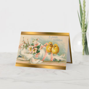 Vintage Chickens Easter Holiday Folded Cards