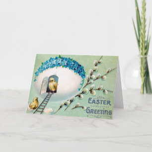 Vintage Chicks Easter Greeting Holiday Card