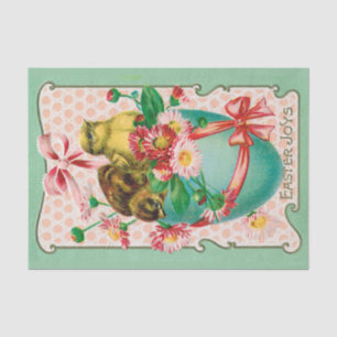 Vintage Chicks with Easter Egg Easter Greeting Tissue Paper