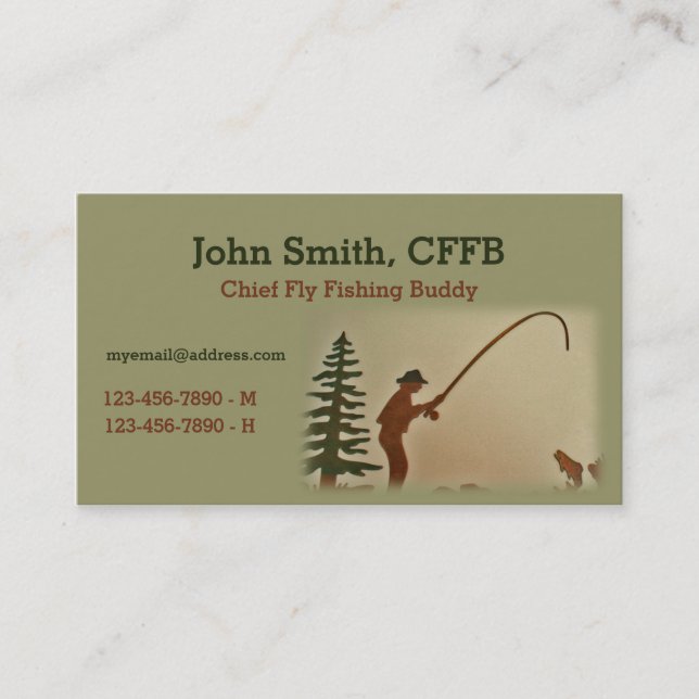Vintage Chief Fly Fishing Buddy Template Business Card (Front)