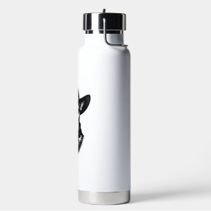 Vintage Chihuahua Cowboy Engraving Style Western D Water Bottle