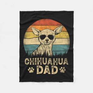 Vintage Chihuahua Dad Dog Lovers Father#39;s Day T Fleece Blanket