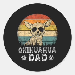 Vintage Chihuahua Dad Dog Lovers Father&#; s Day T Classic Round Sticker
