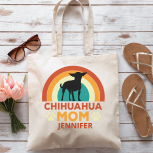 Vintage Chihuahua Dog Mum Sunset Personalised Tote Bag