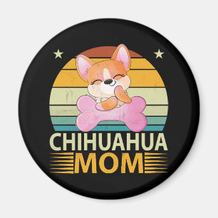 Vintage Chihuahua Mom Dog Lovers Mother's Day Magnet