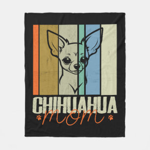 Vintage Chihuahua Mum Dog Lovers Mother's Day Fleece Blanket