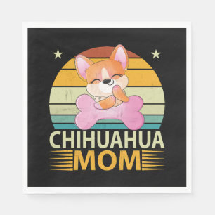 Vintage Chihuahua Mum Dog Lovers Mother's Day Napkin