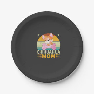 Vintage Chihuahua Mum Dog Lovers Mother's Day Paper Plate