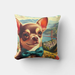 Vintage Chihuahua Painting Cushion