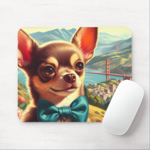 Vintage Chihuahua Painting Mouse Pad