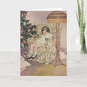 Vintage Child and Tree Christmas Card