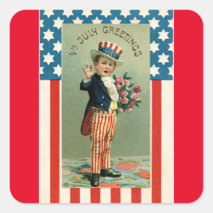 Vintage Child As Uncle Sam Sticker