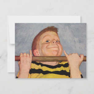 Vintage Child, Boy Doing Chin Ups, Exercise Sports