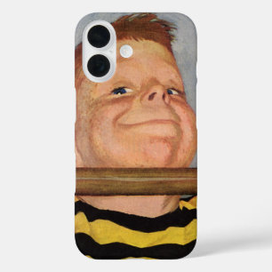 Vintage Child, Boy Doing Chin Ups, Exercise Sports iPhone 16 Case