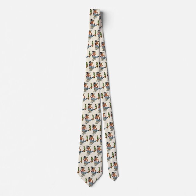 Vintage Child, Boy Playing Pirate Parrot Bird Tie (Front)