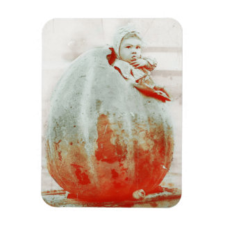 Vintage Child in a Giant Pumpkin Magnet
