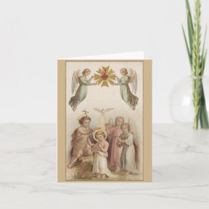 Vintage Child Jesus Baptism Greeting Card