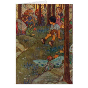 Vintage - Child Meets Woodland Fairies,