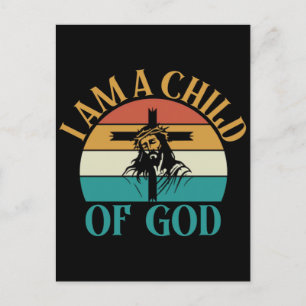 Vintage Child of God T-Shirt Design Vector Art Hoo Postcard