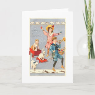 Vintage Child Parade Easter Card