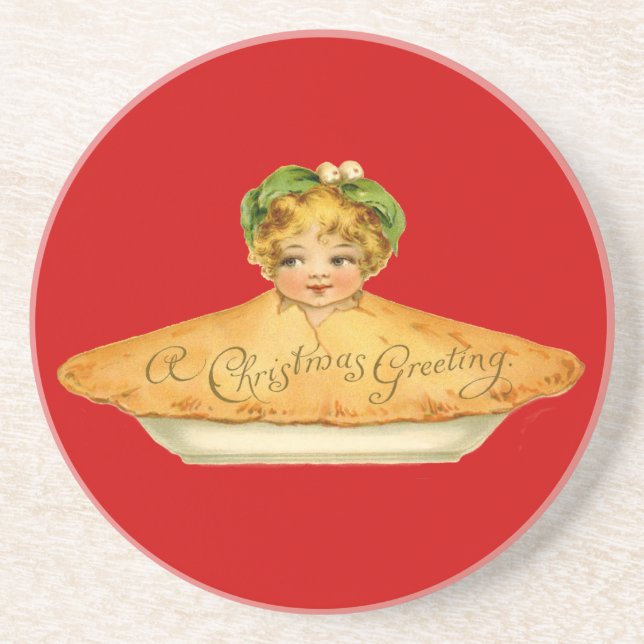 Vintage Child & Pie Coaster (Front)