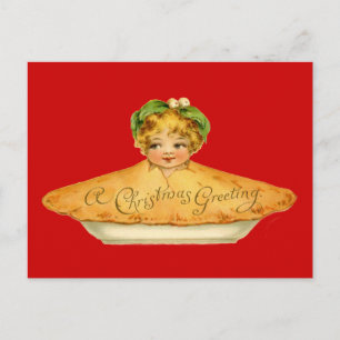 Vintage Child & Pie Postcard