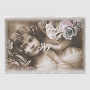 Vintage Child Portrait Decoupage Tissue Paper