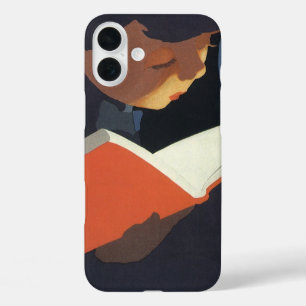 Vintage Child Reading a Book From the Library iPhone 16 Plus Case