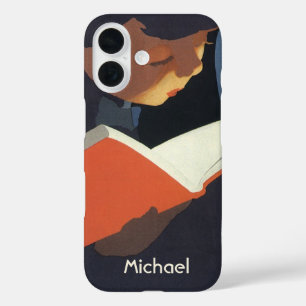 Vintage Child Reading a Book From the Library iPhone 16 Case