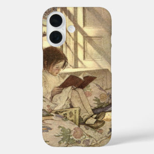 Vintage Child Reading a Book, Jessie Willcox Smith iPhone 16 Case