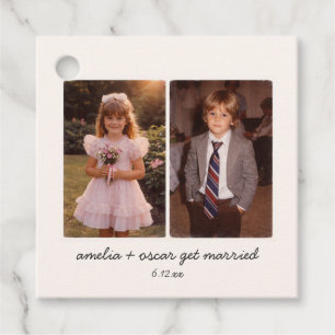 Vintage Childhood Photo Wedding Reception Party Favour Tags