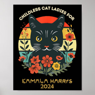 Vintage Childless Cat Ladies Cat Letters Cat Lette Poster