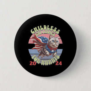 Vintage Childless Cat Ladies For Kamala Harris 202 6 Cm Round Badge