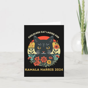 Vintage Childless Cat Ladies For Kamala Harris 202 Card
