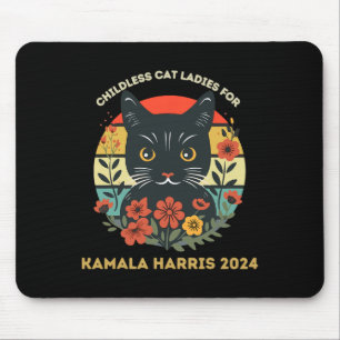 Vintage Childless Cat Ladies For Kamala Harris 202 Mouse Pad