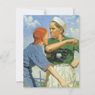 Vintage Children and Sports, Boys Playing Baseball