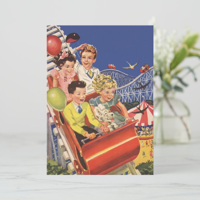 Vintage Children Balloons Dog Roller Coaster Ride (Standing Front)