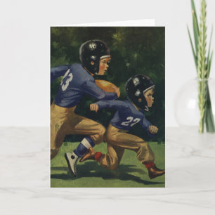 Vintage Children, Boys Playing Football, Sports Card